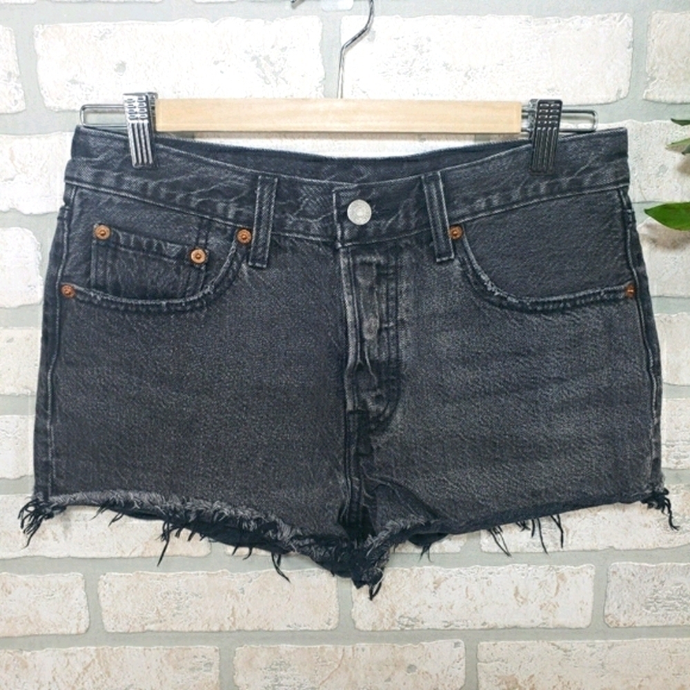 LEVI Button Fly High Rise Denim Short Size 27 - Picture 7 of 7